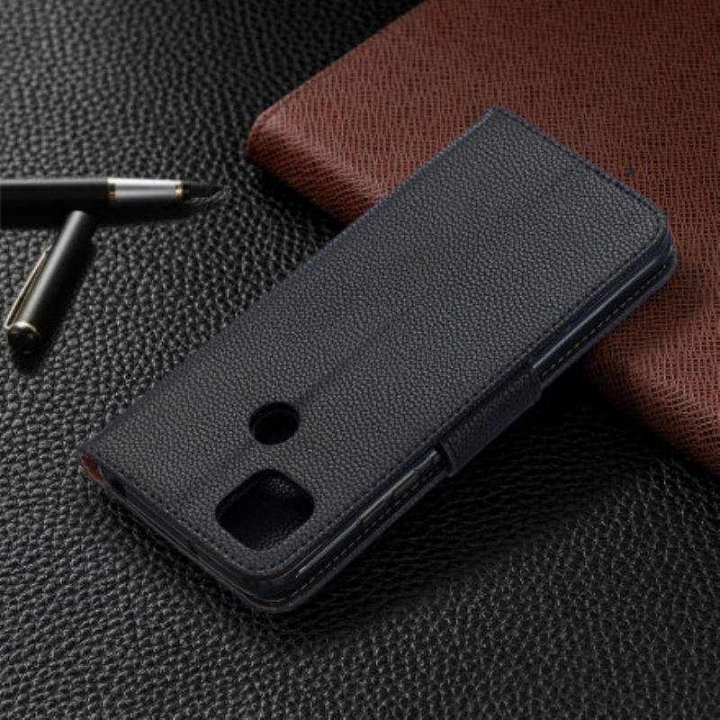 Flip Cover Xiaomi Redmi 9C Læder Cover Litchi Flap Skrå