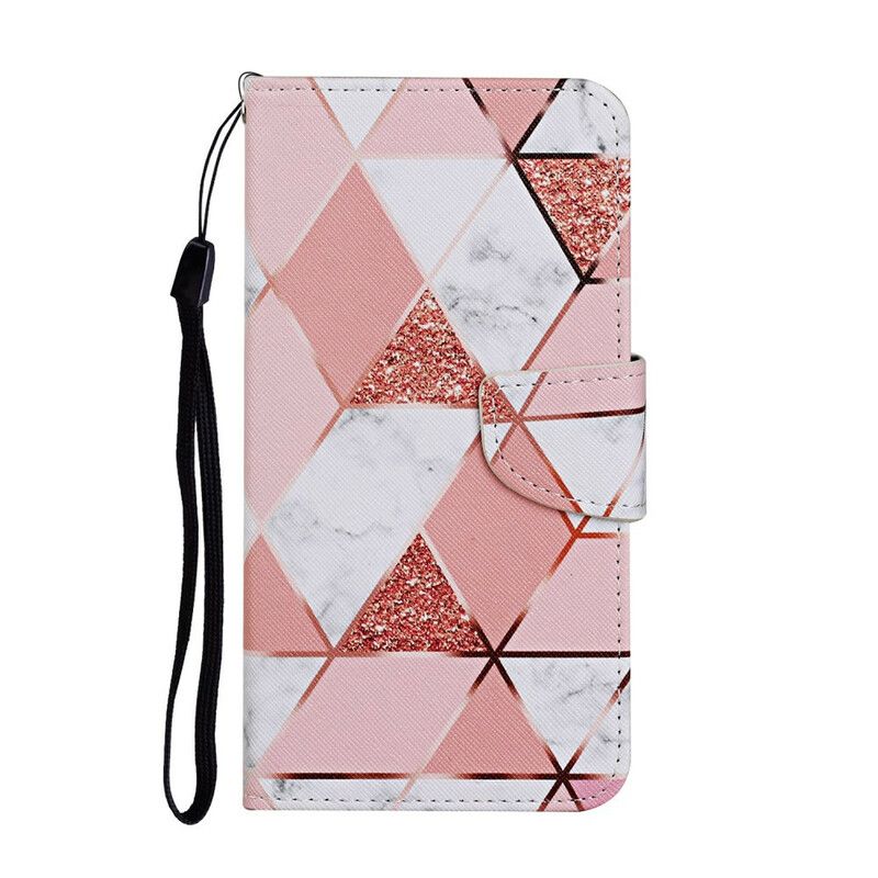 Flip Cover Xiaomi Redmi 9C Marmor Og Glittertrekant