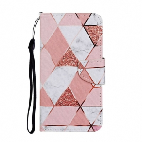 Flip Cover Xiaomi Redmi 9C Marmor Og Glittertrekant