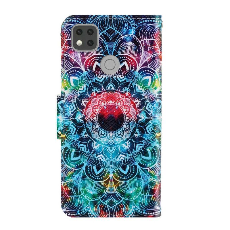 Flip Cover Xiaomi Redmi 9C Med Snor Flashy Strappy Mandala