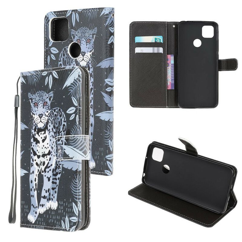 Flip Cover Xiaomi Redmi 9C Med Snor Thong Leopard