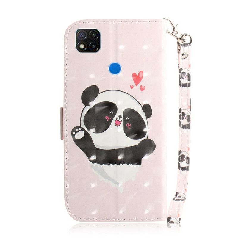 Flip Cover Xiaomi Redmi 9C Med Snor Thong Panda Love