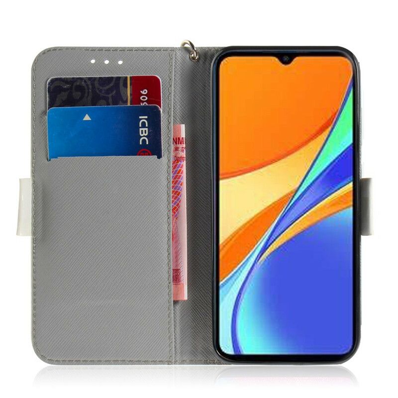 Flip Cover Xiaomi Redmi 9C Med Snor Tomat På Remmekatten