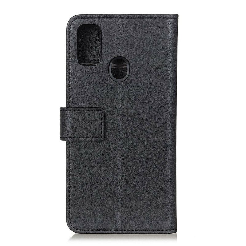 Flip Cover Xiaomi Redmi 9C Simpel Skinnende Lædereffekt