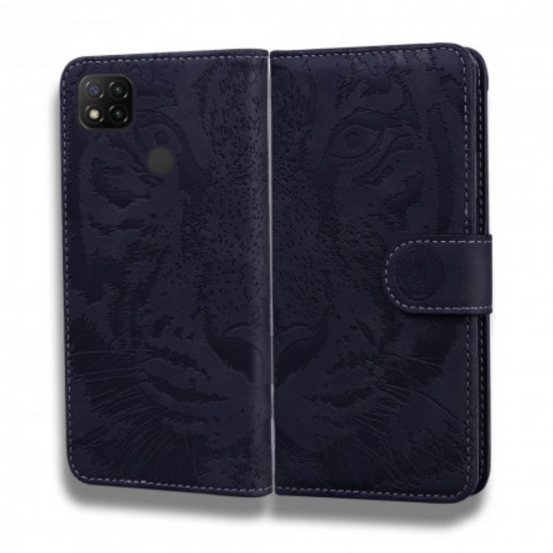 Flip Cover Xiaomi Redmi 9C Tiger Ansigtstryk