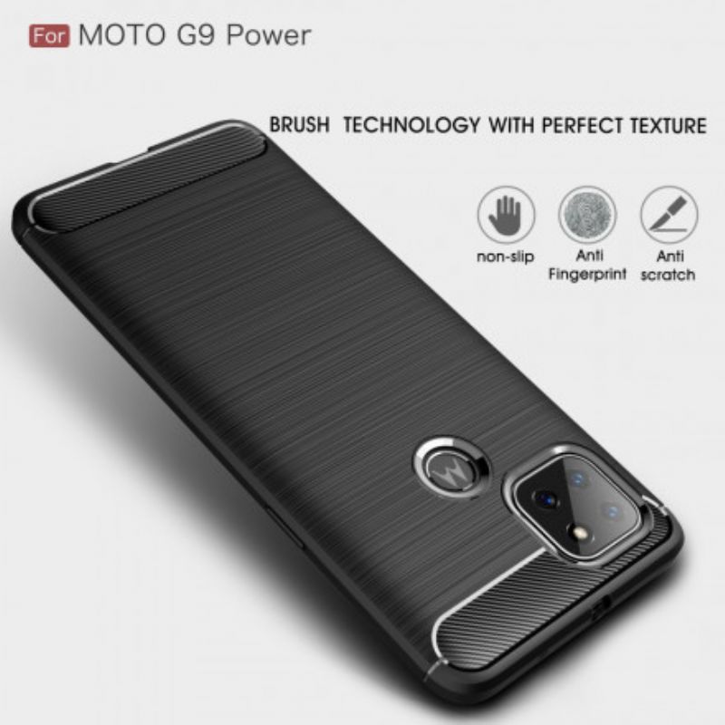 Cover Moto G9 Power Børstet Kulfiber