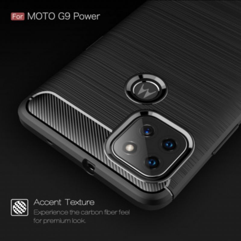 Cover Moto G9 Power Børstet Kulfiber