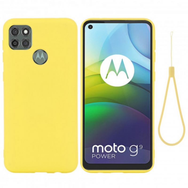 Cover Moto G9 Power Flydende Silikone Med Snor