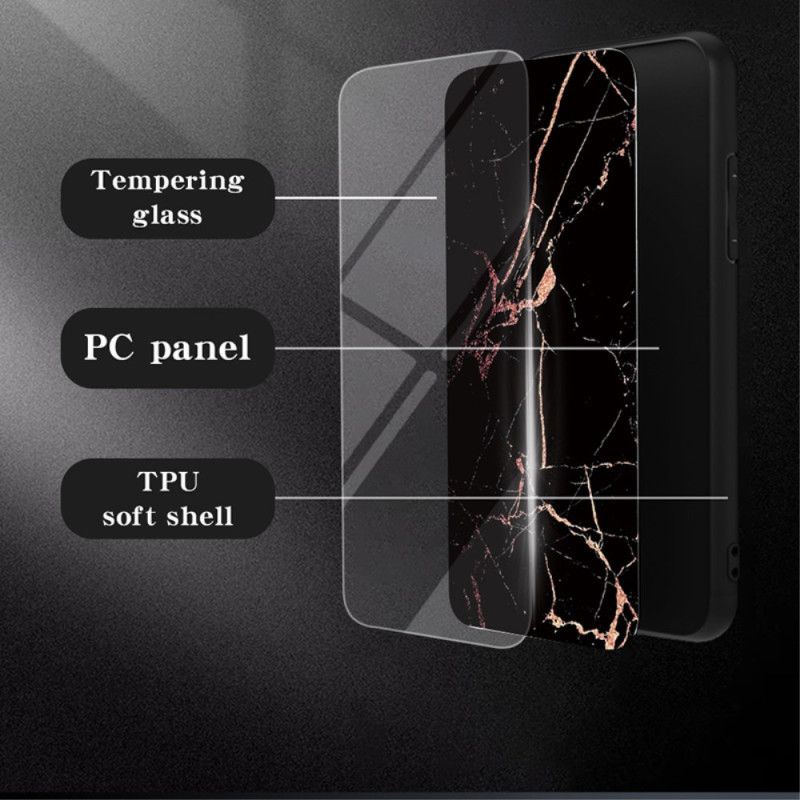 Cover Til Realme 12 Pro / 12 Pro Plus Marmor Hærdet Glas