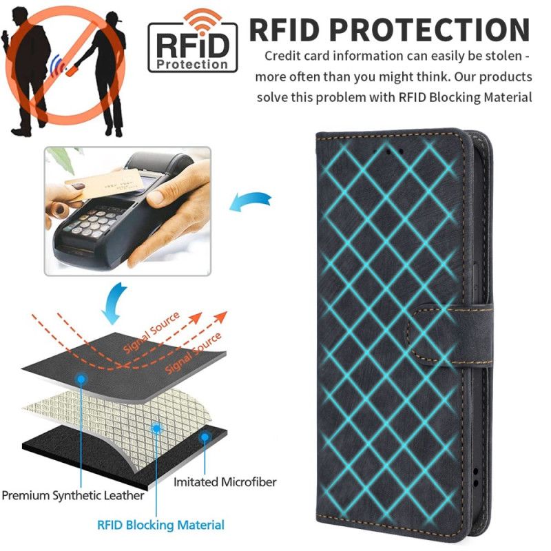 Flip Cover Realme 12 Pro / 12 Pro Plus Med Rfid-blokering Og Snor