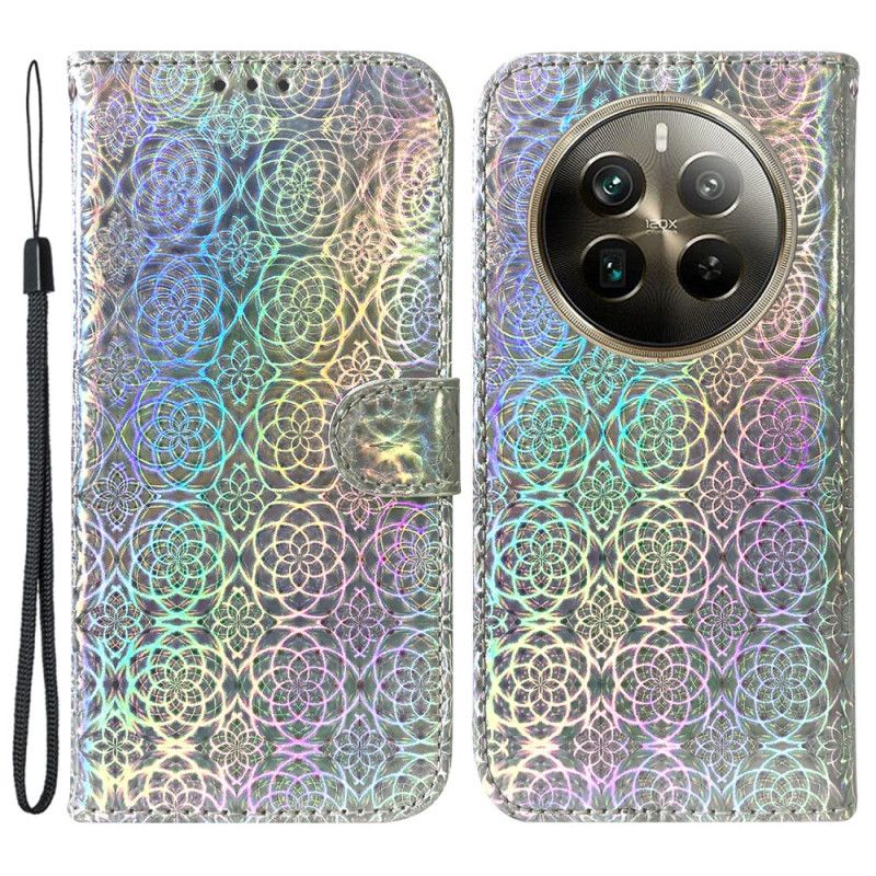 Læder Cover Realme 12 Pro / 12 Pro Plus Strappy Disco Style