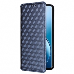 Læder Cover Realme 12 Pro / 12 Pro Plus Telefon Etui 3d Diamantmønster