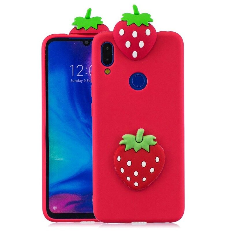 Cover Xiaomi Redmi Note 7 3d Jordbær