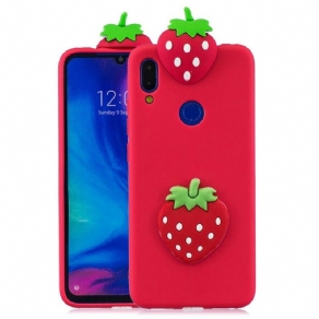 Cover Xiaomi Redmi Note 7 3d Jordbær