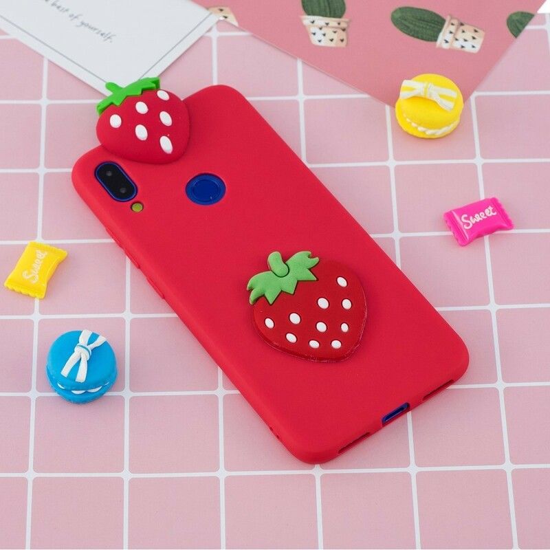 Cover Xiaomi Redmi Note 7 3d Jordbær