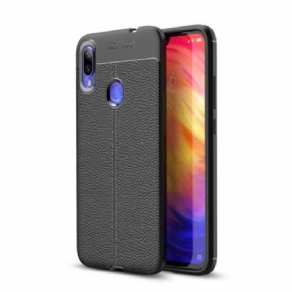 Cover Xiaomi Redmi Note 7 Dobbelt Linje Litchi Læder Effekt