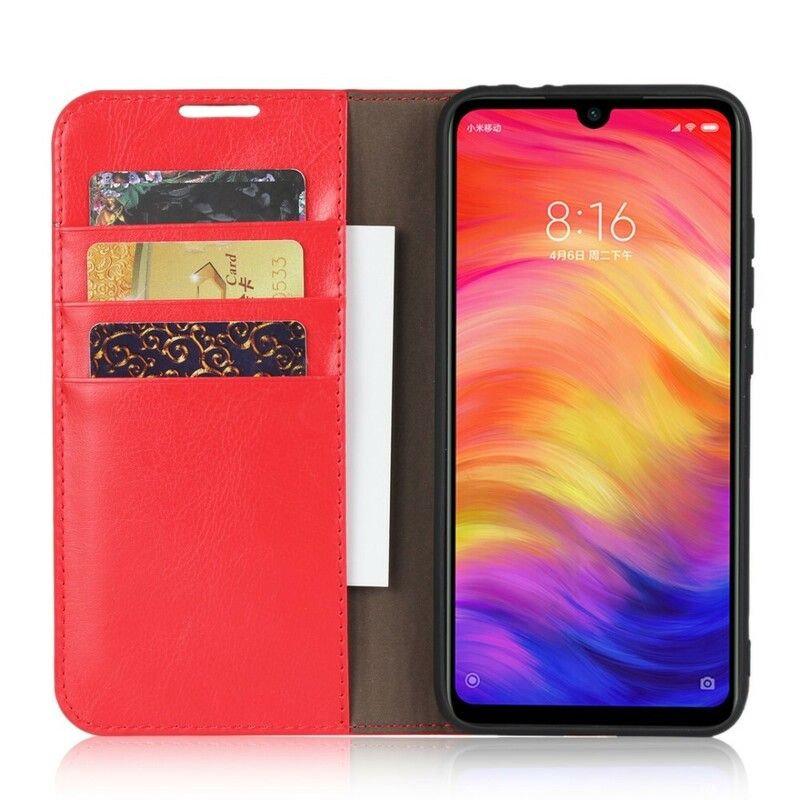 Cover Xiaomi Redmi Note 7 Flip Cover Ægte Ældret Læder