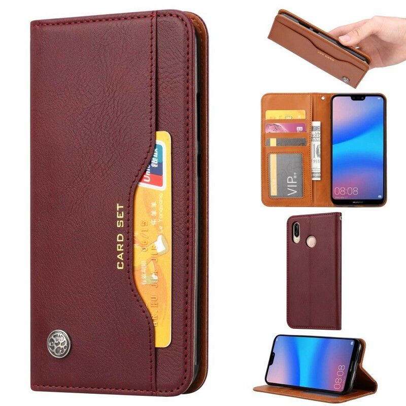 Cover Xiaomi Redmi Note 7 Flip Cover Faux Læder Kortholder