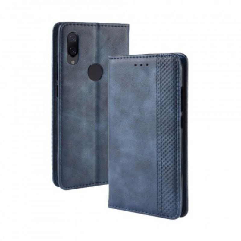 Cover Xiaomi Redmi Note 7 Flip Cover Vintage Stiliseret Lædereffekt