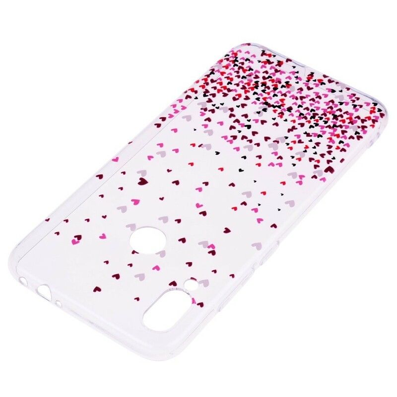 Cover Xiaomi Redmi Note 7 Transparente Flere Røde Hjerter