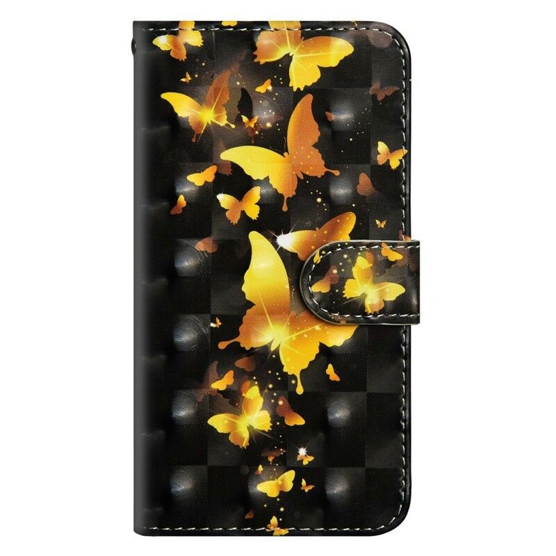 Flip Cover Xiaomi Redmi Note 7 Gule Sommerfugle