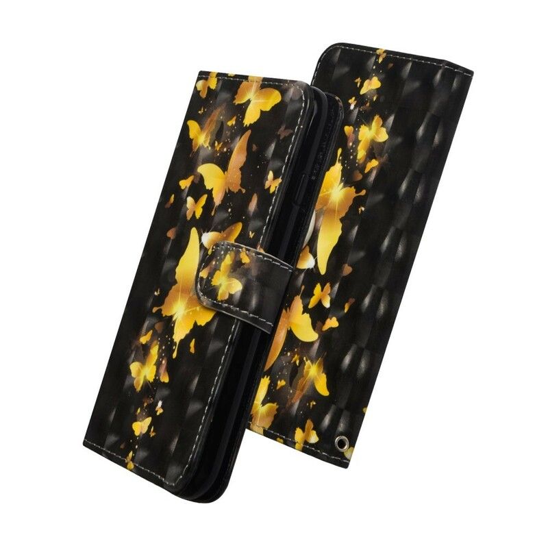 Flip Cover Xiaomi Redmi Note 7 Gule Sommerfugle