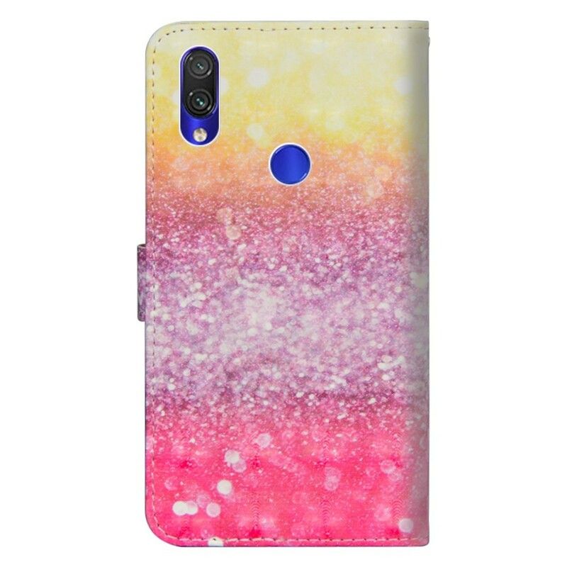 Flip Cover Xiaomi Redmi Note 7 Magenta Glitter Gradient