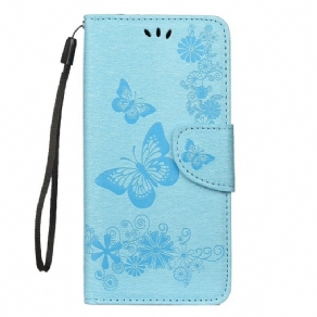 Flip Cover Xiaomi Redmi Note 7 Med Snor Fantastiske Stropsommerfugle