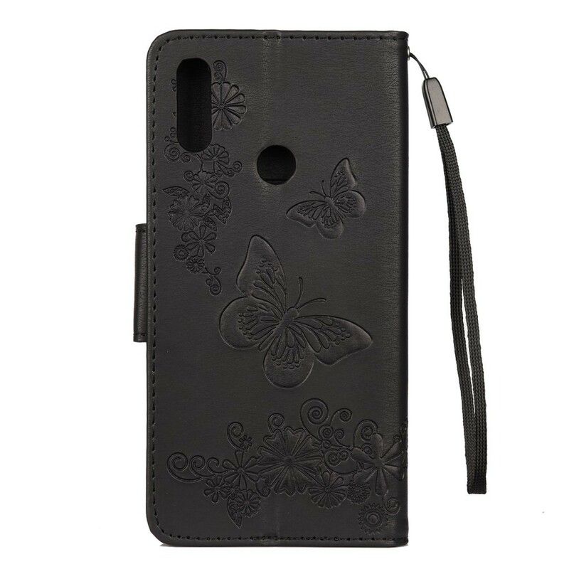 Flip Cover Xiaomi Redmi Note 7 Med Snor Fantastiske Stropsommerfugle