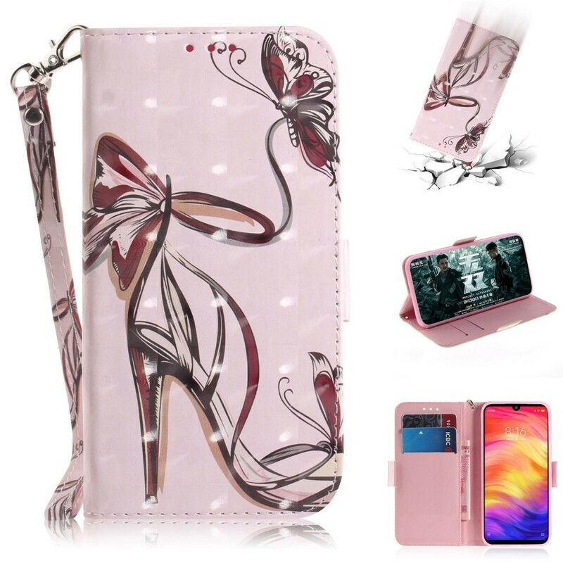 Flip Cover Xiaomi Redmi Note 7 Med Snor Stroppumpe