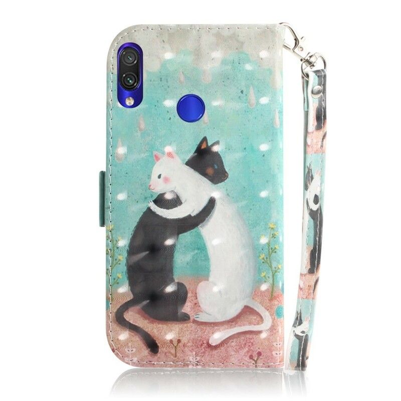 Flip Cover Xiaomi Redmi Note 7 Med Snor Thong Cat Friends