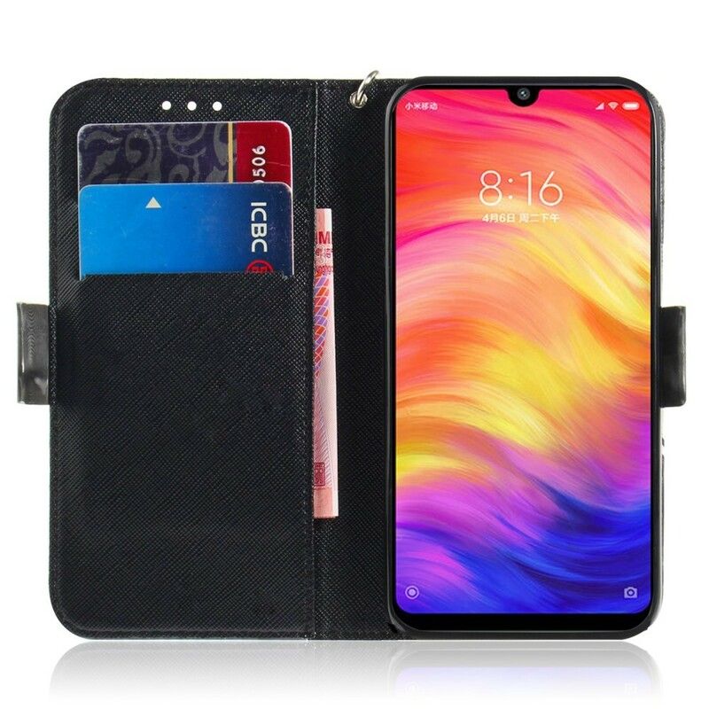 Flip Cover Xiaomi Redmi Note 7 Med Snor Thong Safari Dyr