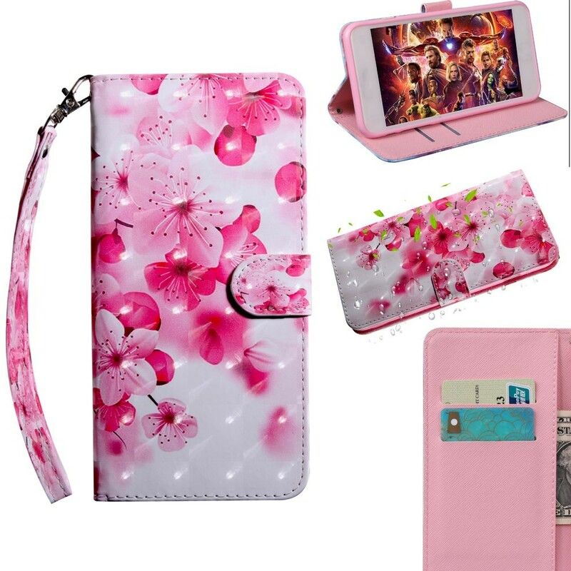 Flip Cover Xiaomi Redmi Note 7 Pink Blomster