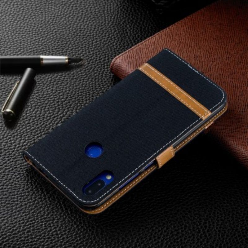 Flip Cover Xiaomi Redmi Note 7 Stof Og Lædereffekt