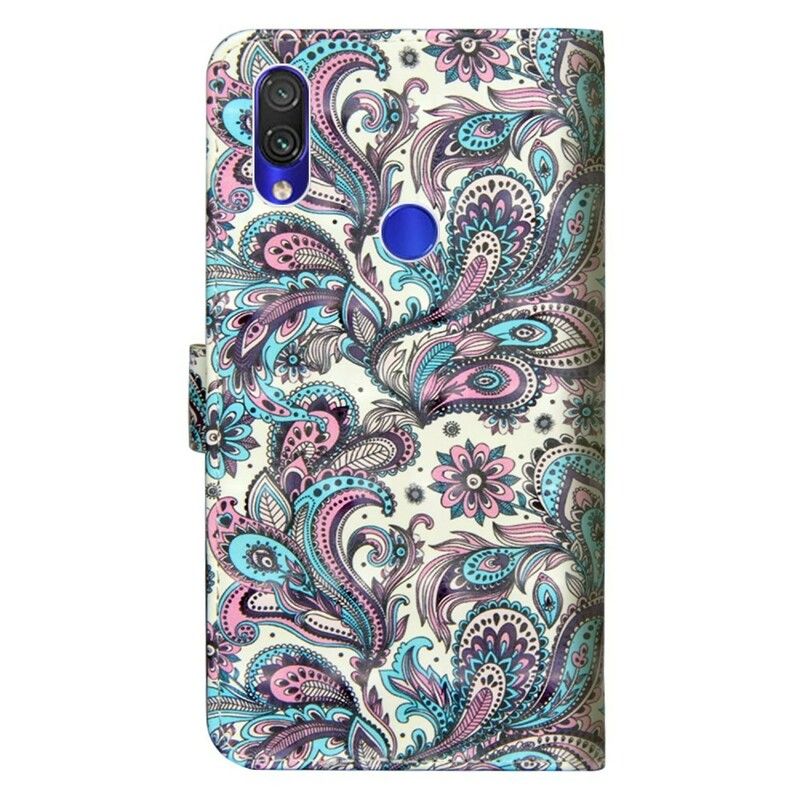 Læder Cover Xiaomi Redmi Note 7 Blomstermønstre