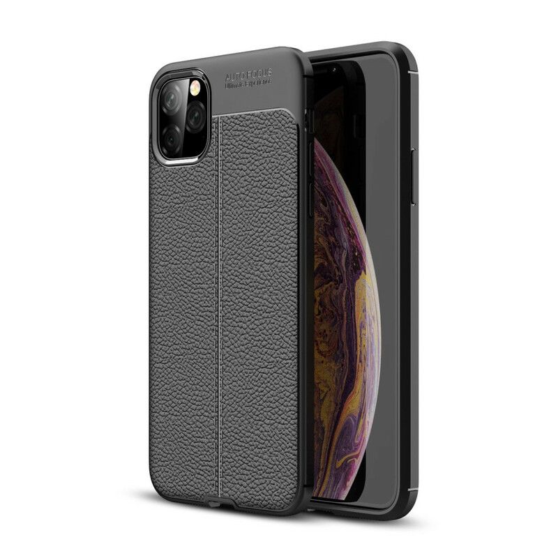 Cover iPhone 11 Pro Max Dobbelt Linje Litchi Lædereffekt