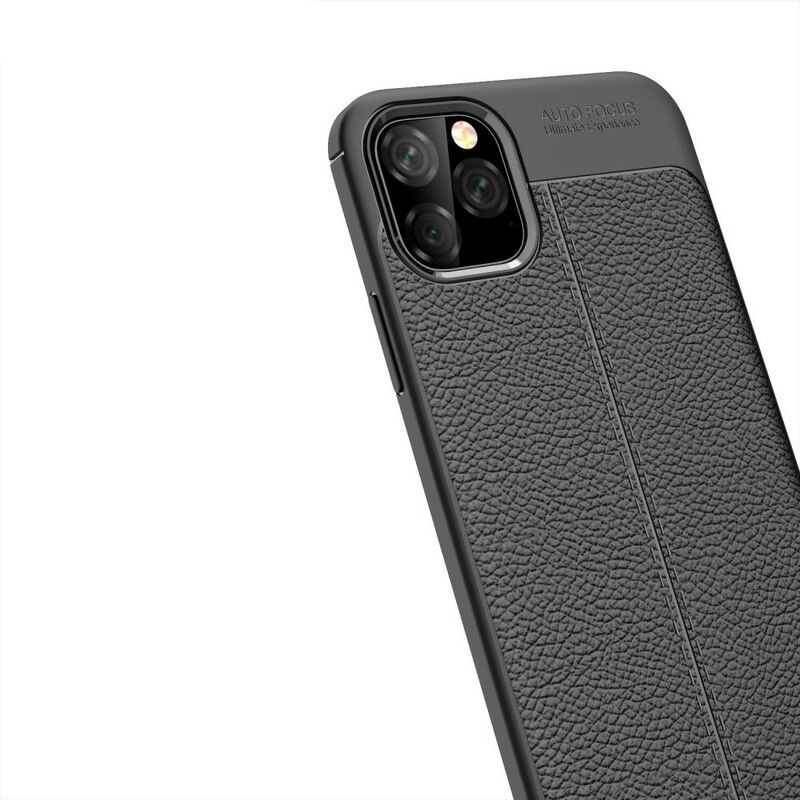 Cover iPhone 11 Pro Max Dobbelt Linje Litchi Lædereffekt