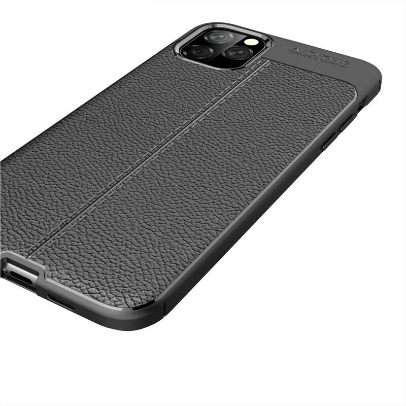 Cover iPhone 11 Pro Max Dobbelt Linje Litchi Lædereffekt