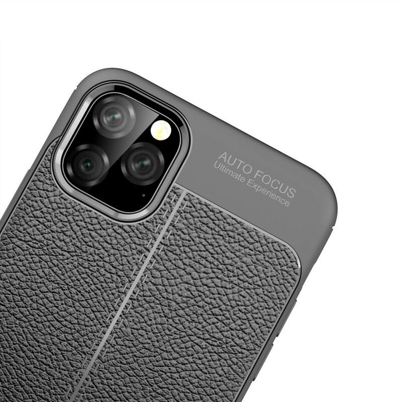 Cover iPhone 11 Pro Max Dobbelt Linje Litchi Lædereffekt