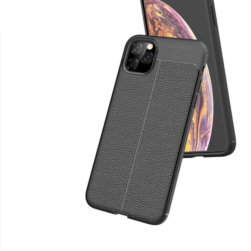 Cover iPhone 11 Pro Max Dobbelt Linje Litchi Lædereffekt