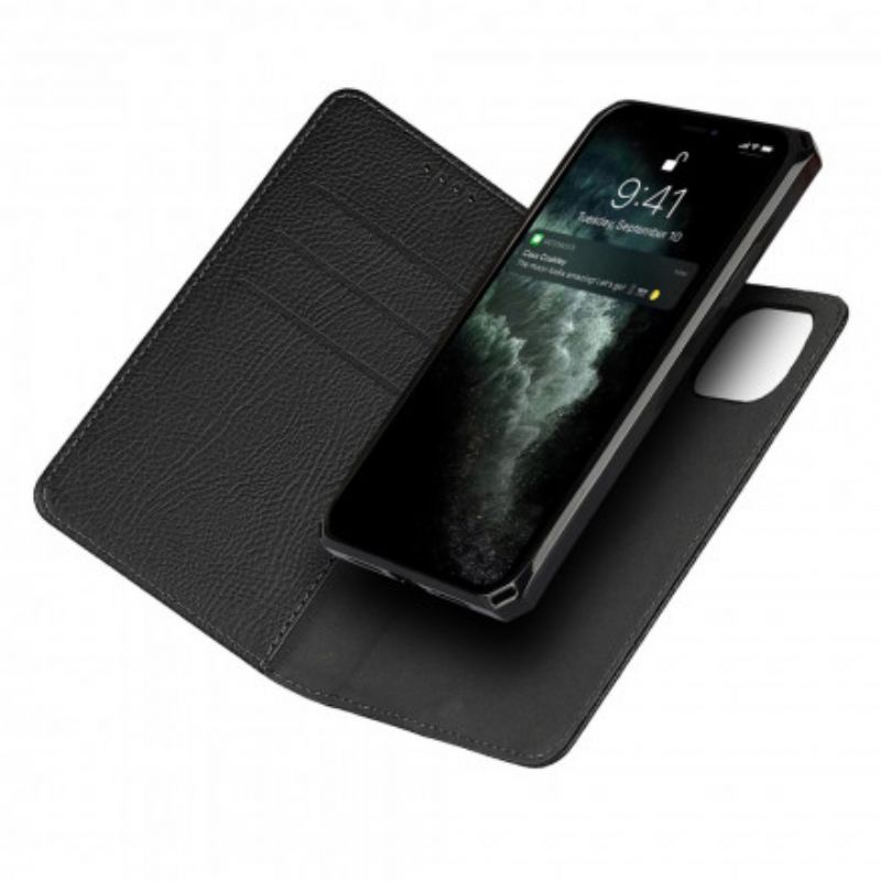 Cover iPhone 11 Pro Max Flip Cover Ægte Aftageligt Litchi-læder