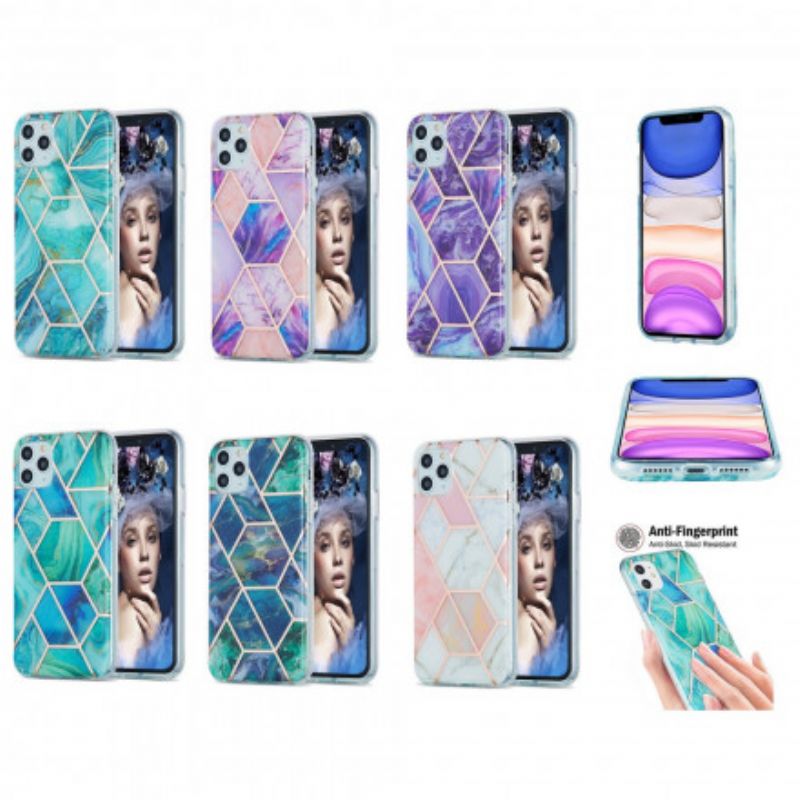 Cover iPhone 11 Pro Max Silicone Marmor Geometri