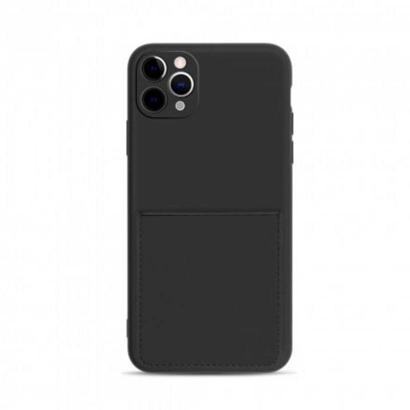 Cover iPhone 11 Pro Max Silikone Og Imiteret Læder Kortholder