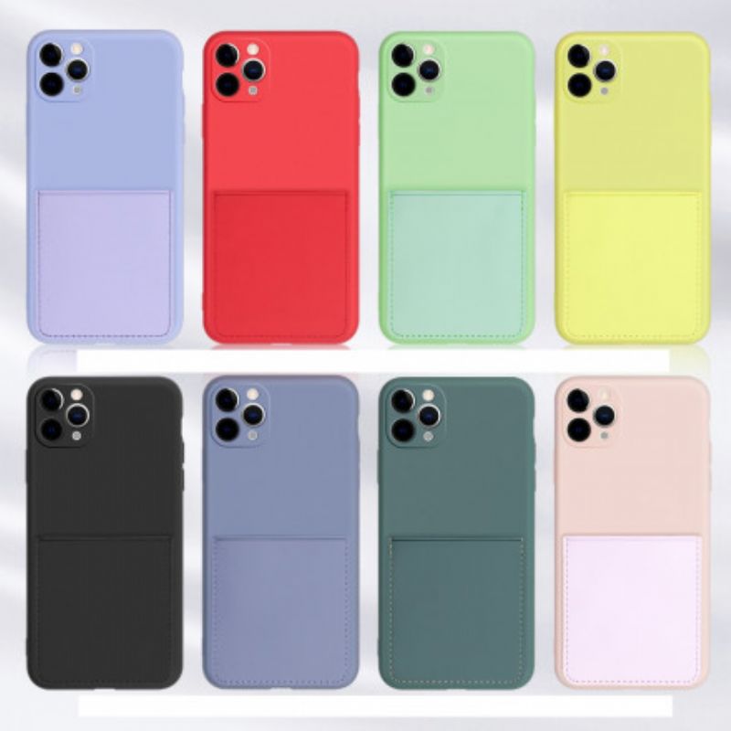 Cover iPhone 11 Pro Max Silikone Og Imiteret Læder Kortholder