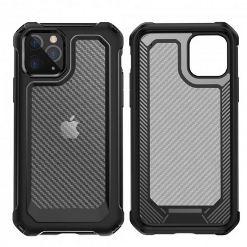 Cover iPhone 11 Pro Max Transparent Carbon Fiber Texture