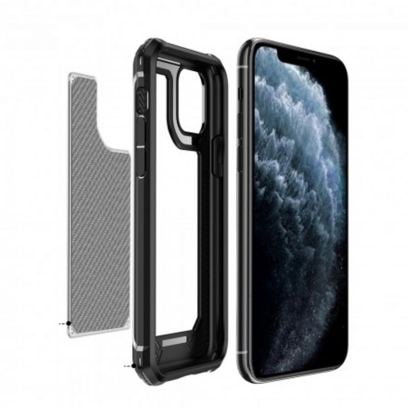 Cover iPhone 11 Pro Max Transparent Carbon Fiber Texture