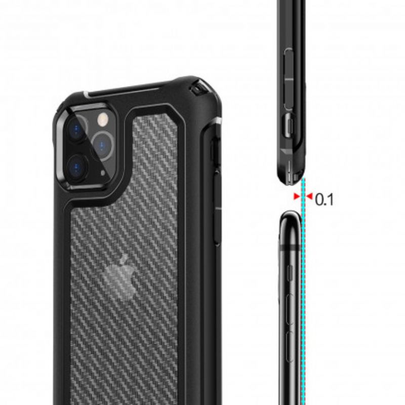 Cover iPhone 11 Pro Max Transparent Carbon Fiber Texture