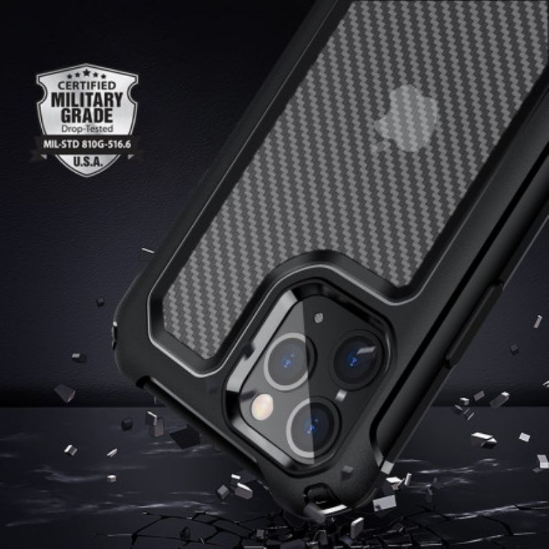 Cover iPhone 11 Pro Max Transparent Carbon Fiber Texture