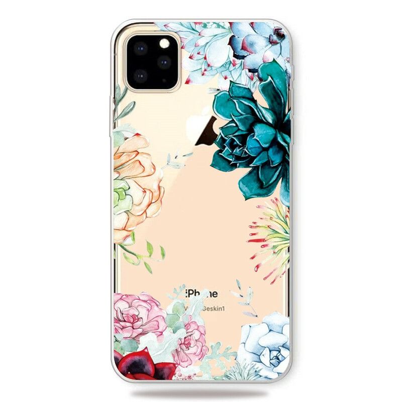 Cover iPhone 11 Pro Max Transparente Akvarelblomster