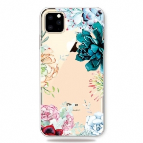 Cover iPhone 11 Pro Max Transparente Akvarelblomster